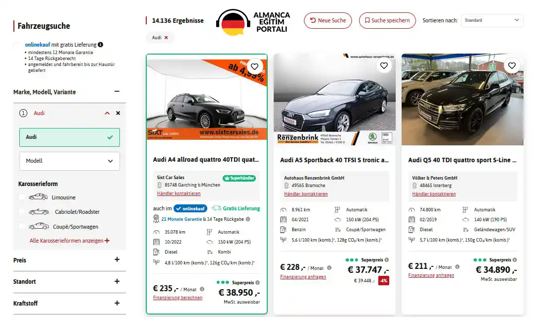 Almanya Araba Fiyatları