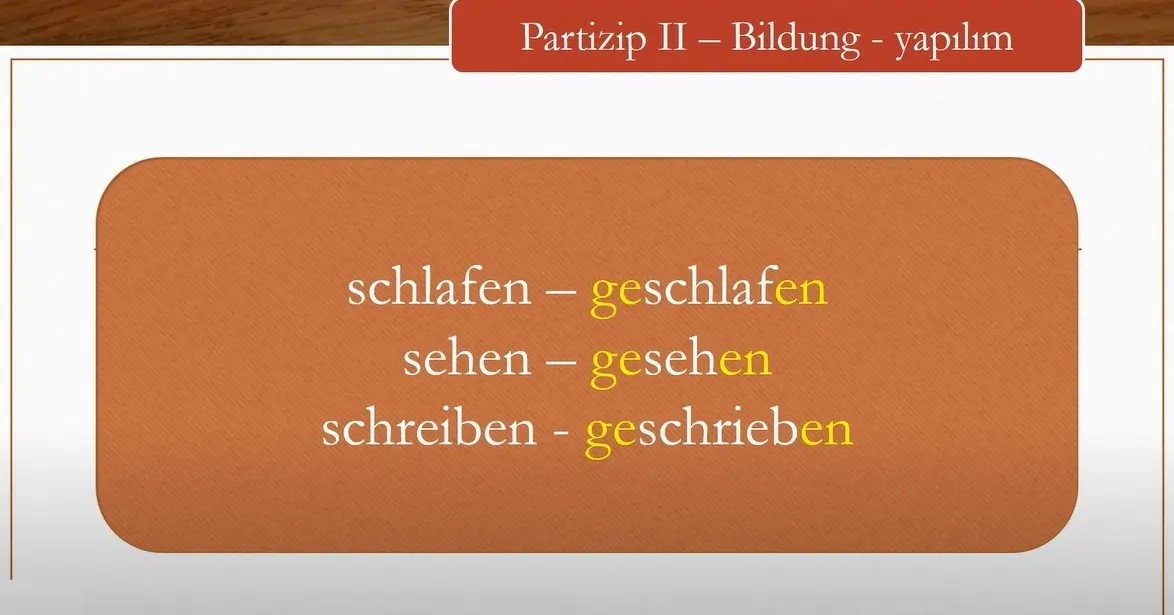 Almanca Partizip 2 Almanca Portal 