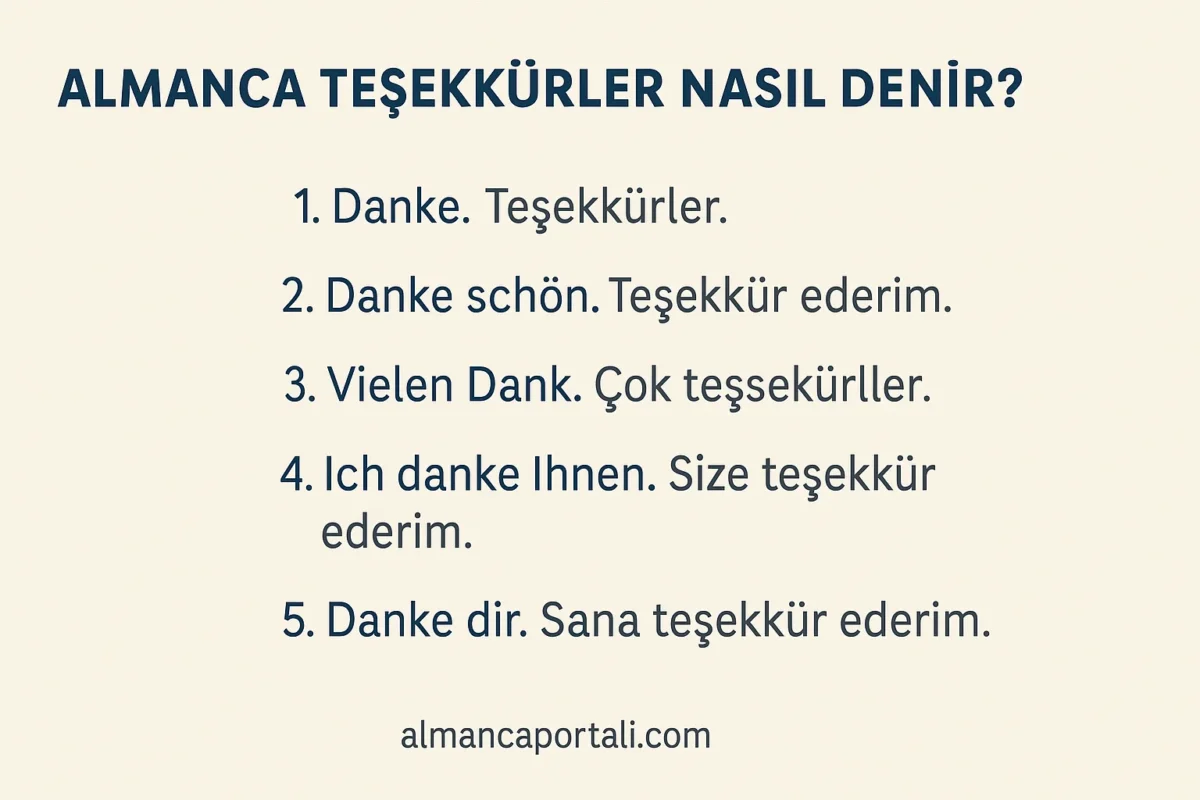 Almanca Tesekkurler Nasil Denir