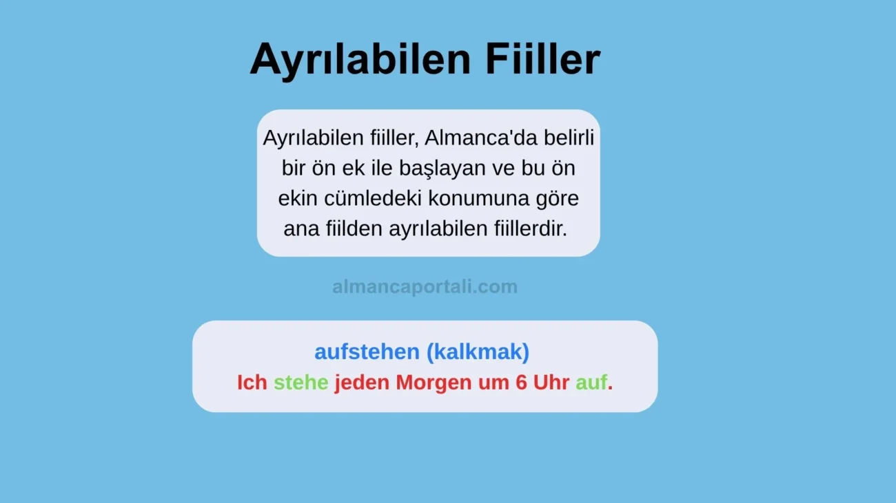 Almanca Ayrılabilen Fiiller
