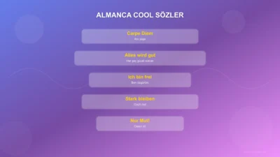 Almanca Sözler Kısa Cool