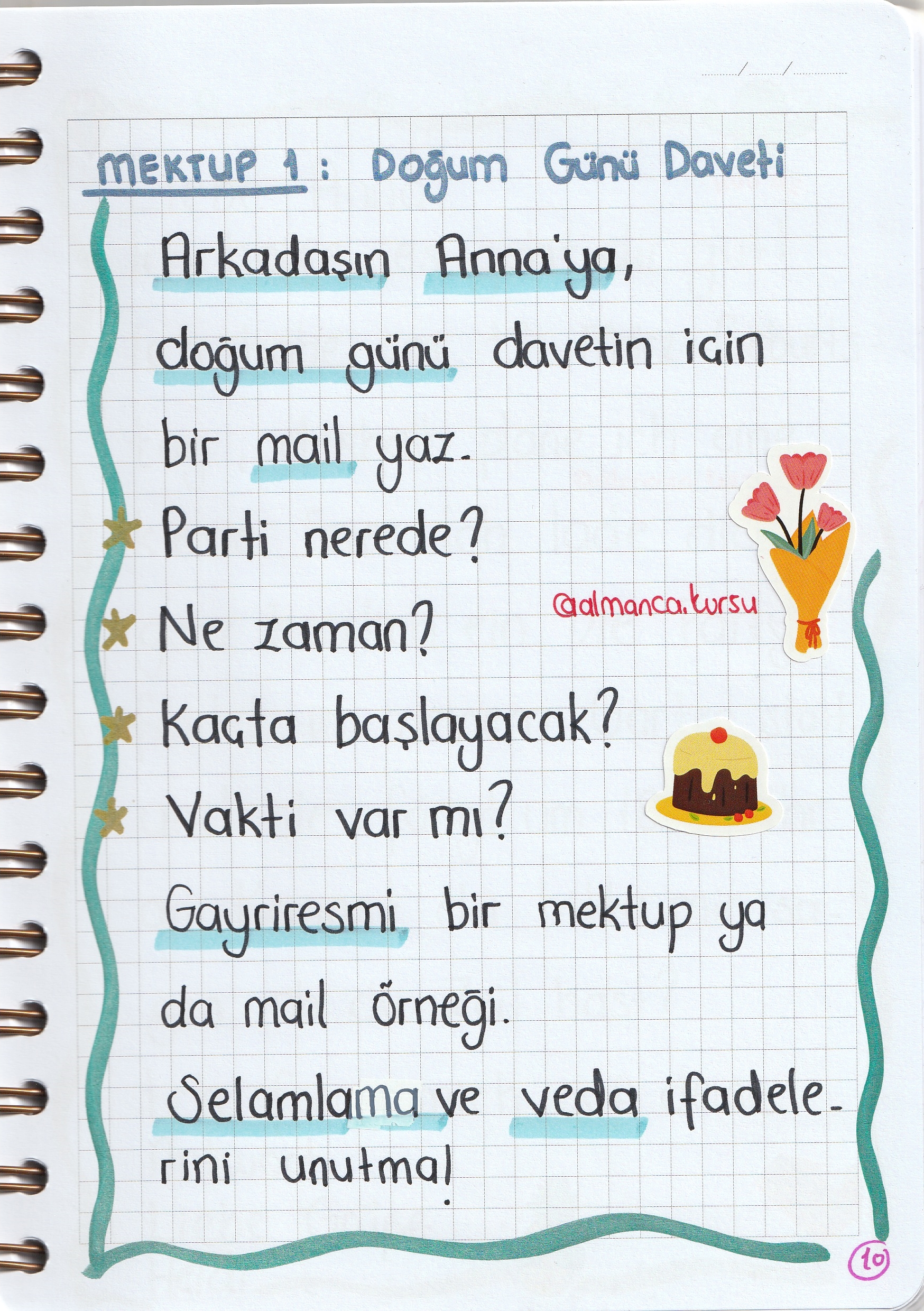 Almanca A2 Mektup Örnekleri 5 Almanca A2 Mektup Örnekleri - Görsel 5