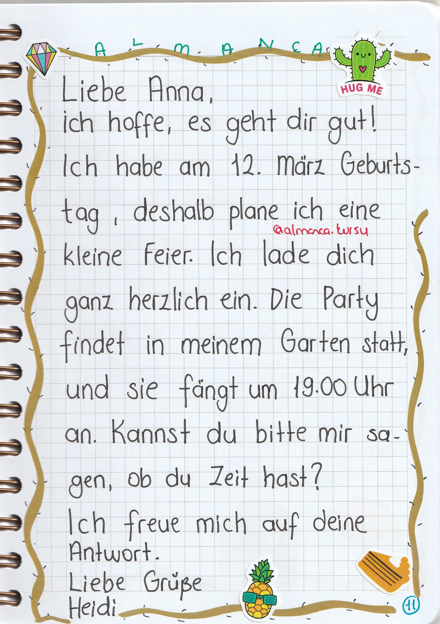 Almanca A2 Mektup Örnekleri 6 Almanca A2 Mektup Örnekleri - Görsel 6
