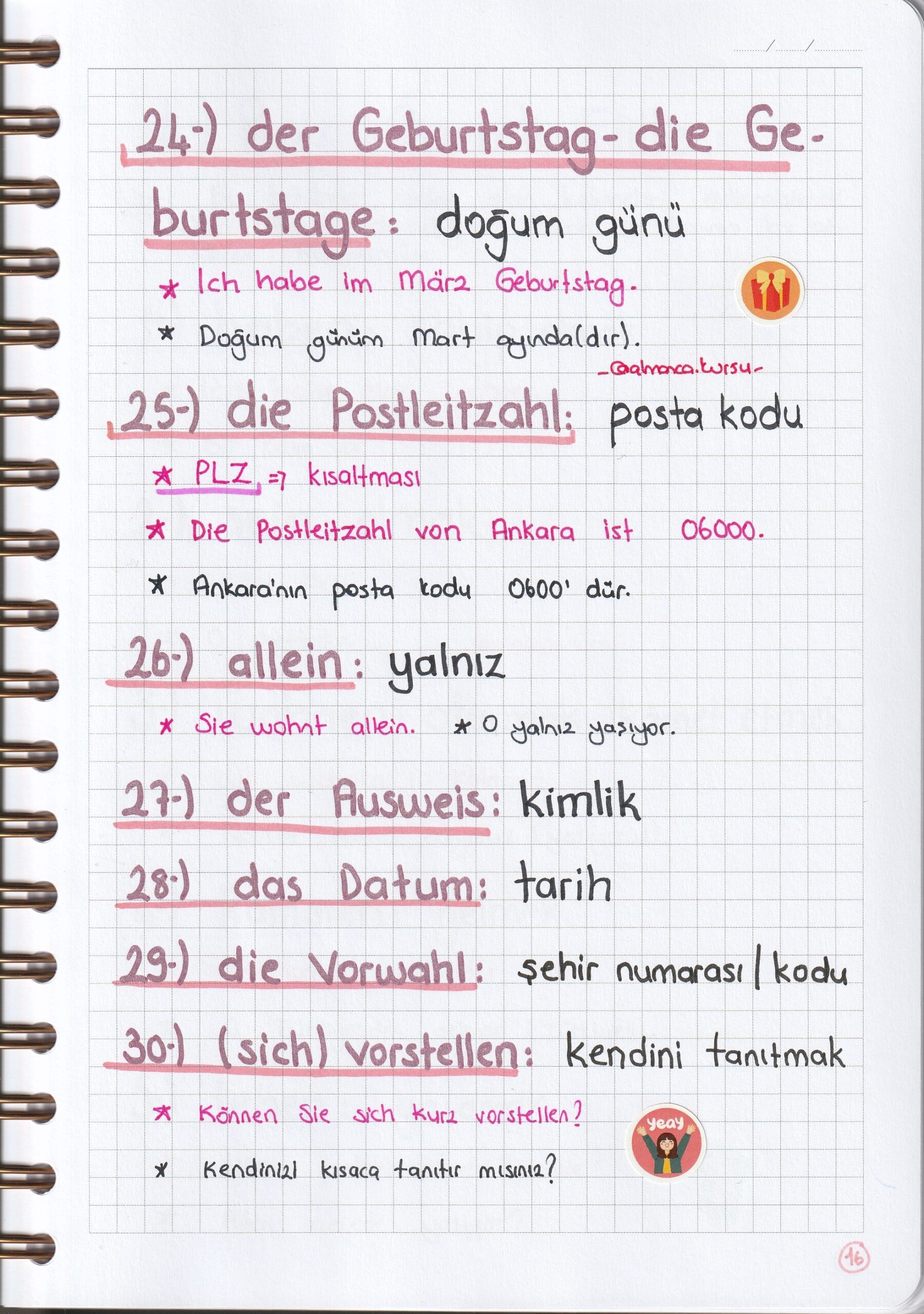 Almanca A1 Kelime Listesi 2 Almanca A1 Kelime Listesi - Görsel 2