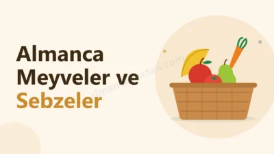 Almanca Portalı Ana Sayfa - Gutenberg 15 Almanca meyveler ve sebzeler: elma, armut, domates, havuç ve muz dolu sepet